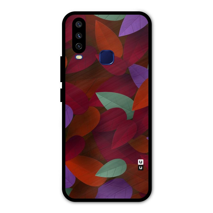 Aesthetic Colorful Leaves Metal Back Case for Vivo Y15