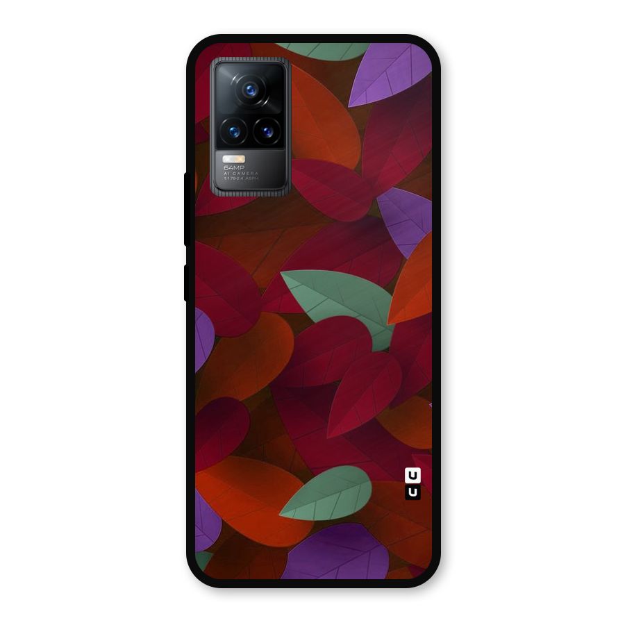 Aesthetic Colorful Leaves Metal Back Case for Vivo Y73
