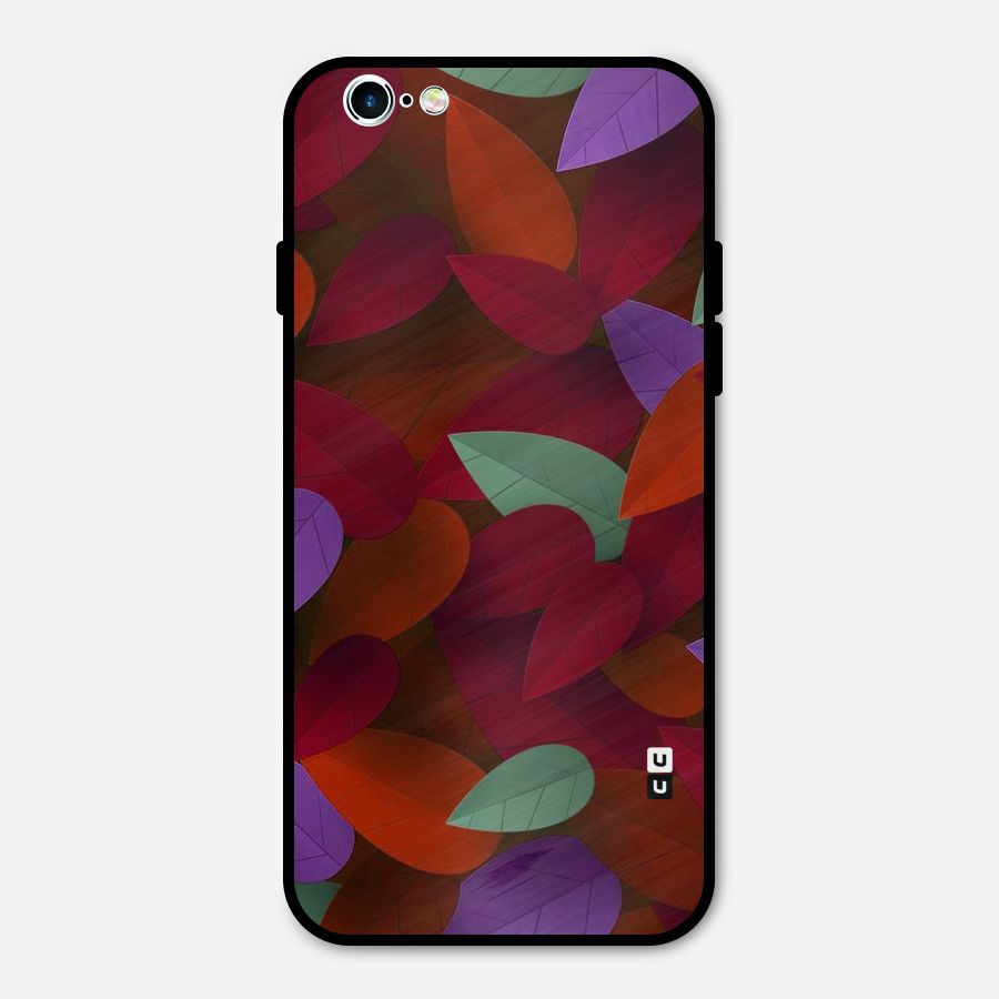 Aesthetic Colorful Leaves Metal Back Case for iPhone 6 6s