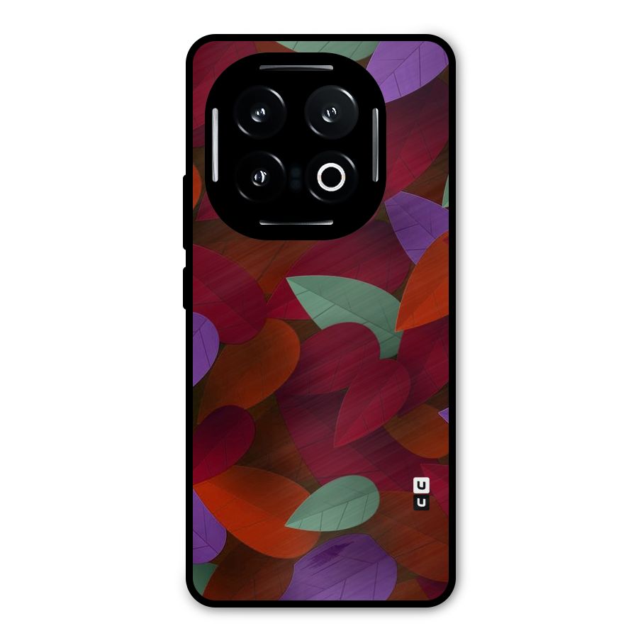 Aesthetic Colorful Leaves Metal Back Case for iQOO 13