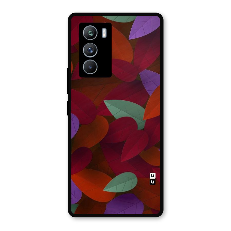 Aesthetic Colorful Leaves Metal Back Case for iQOO 9 SE
