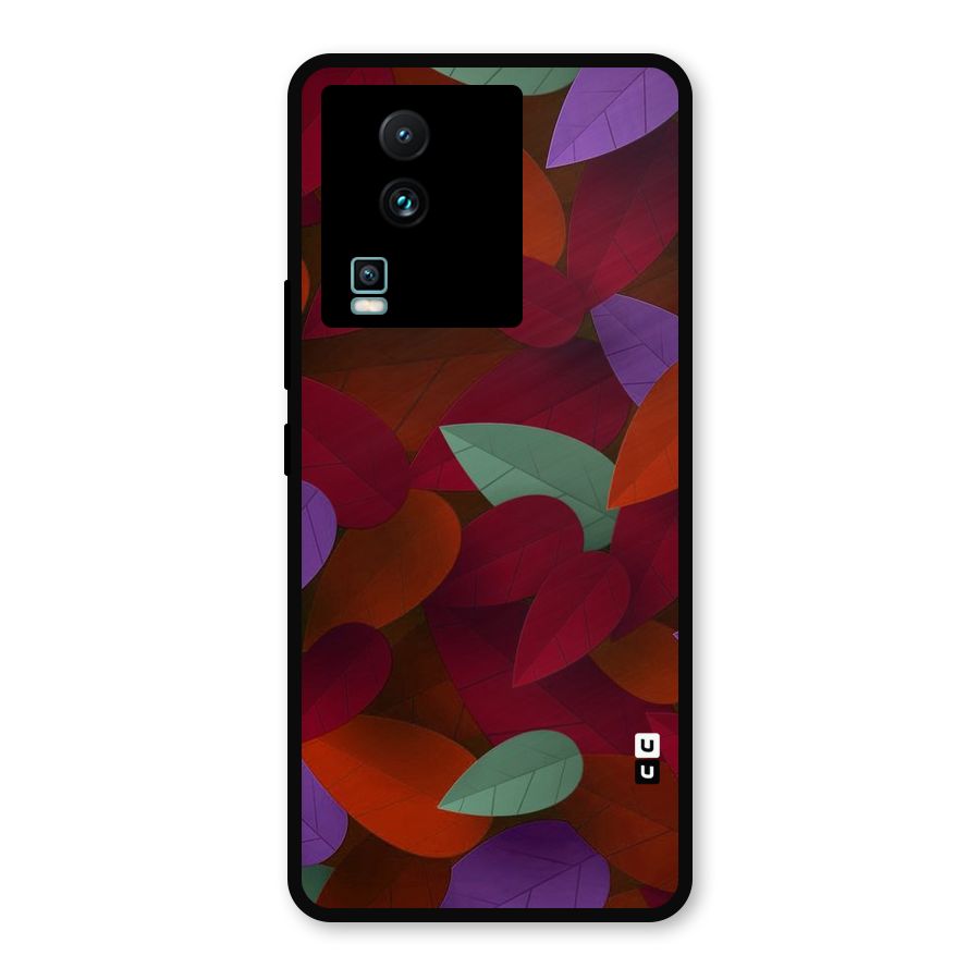 Aesthetic Colorful Leaves Metal Back Case for iQOO Neo 7
