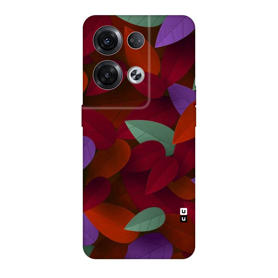 Aesthetic Colorful Leaves Original Polycarbonate Back Case for Oppo Reno8 Pro 5G