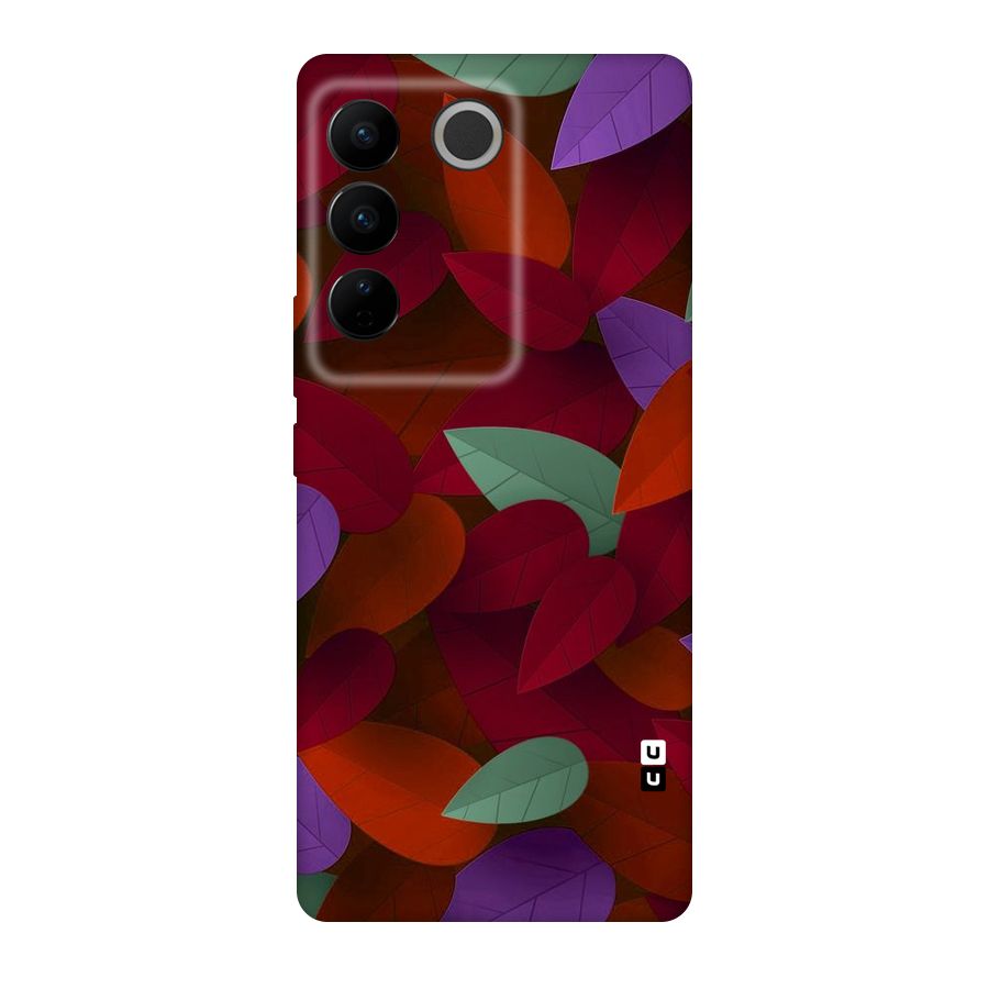 Aesthetic Colorful Leaves Original Polycarbonate Back Case for Vivo V27