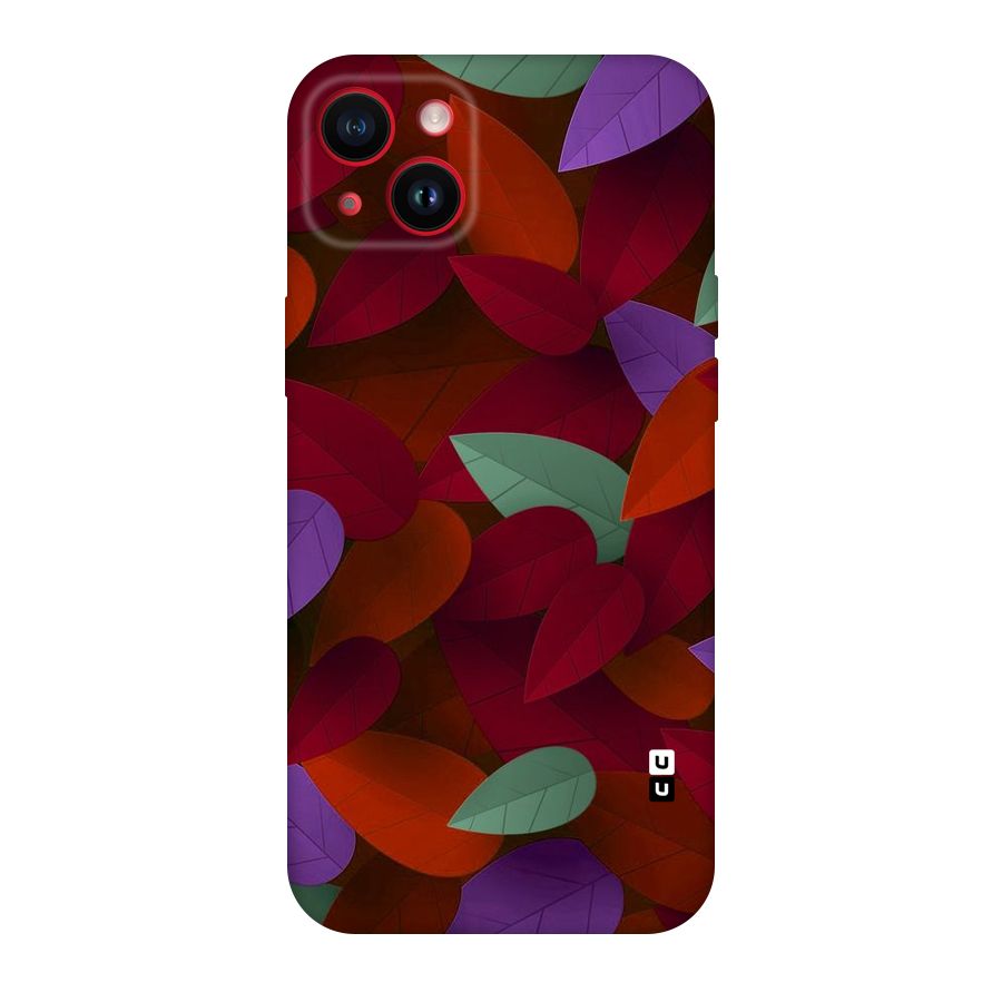 Aesthetic Colorful Leaves Original Polycarbonate Back Case for iPhone 14 Plus