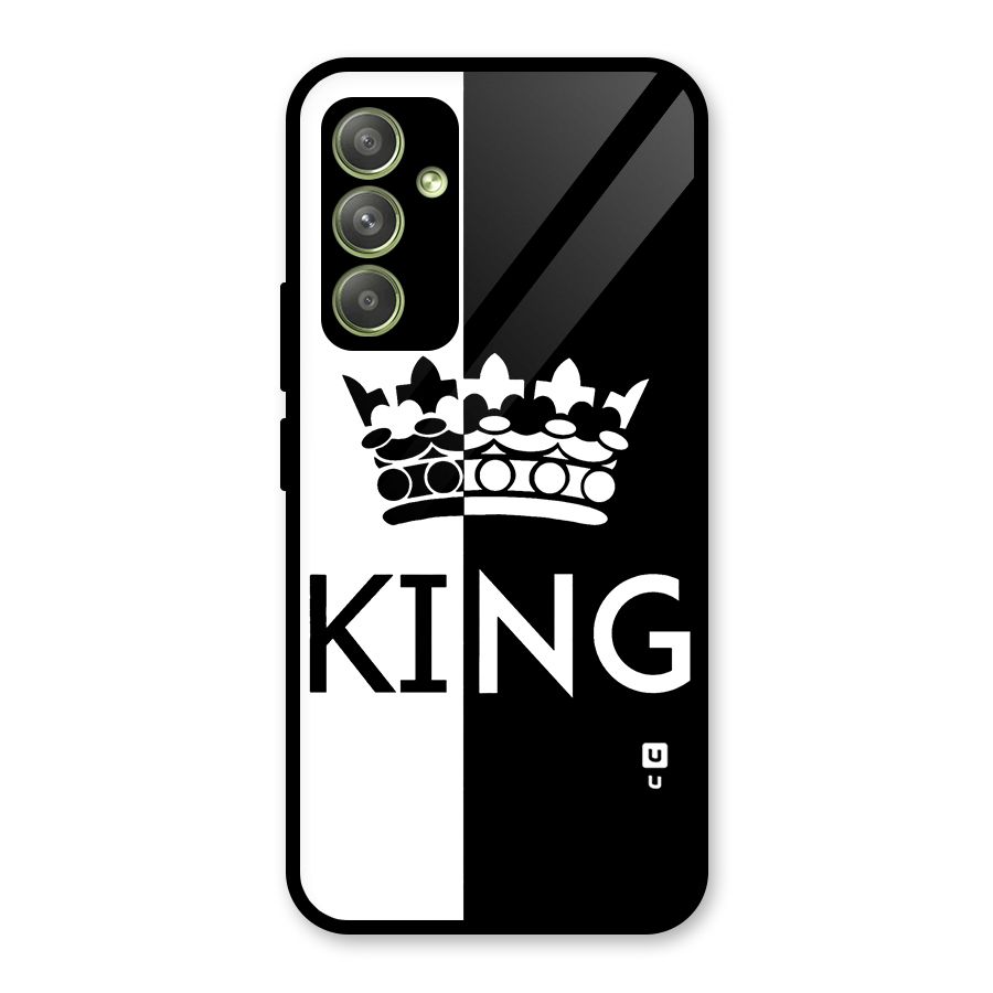 Aesthetic Crown King Glass Back Case for Galaxy A54