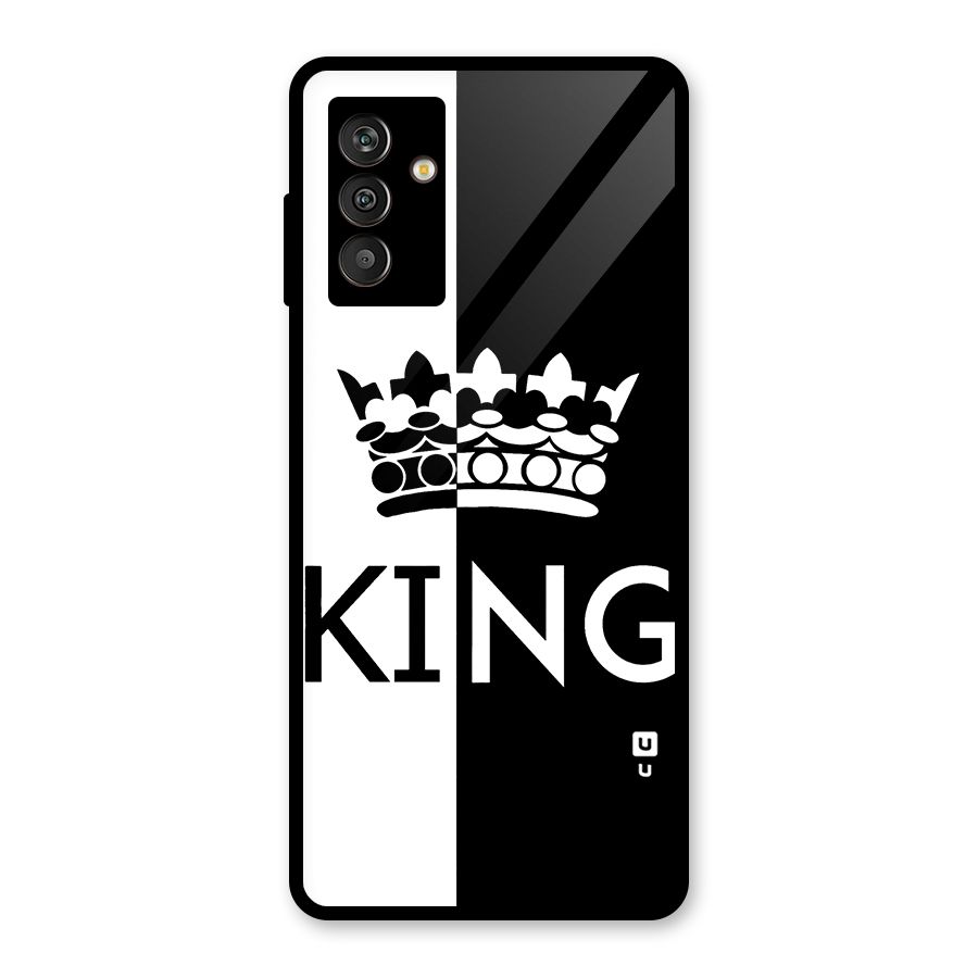 Aesthetic Crown King Glass Back Case for Galaxy M13