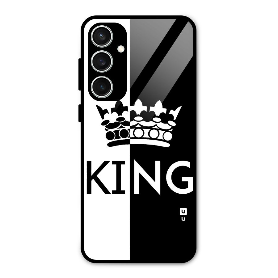 Aesthetic Crown King Glass Back Case for Galaxy S23 FE