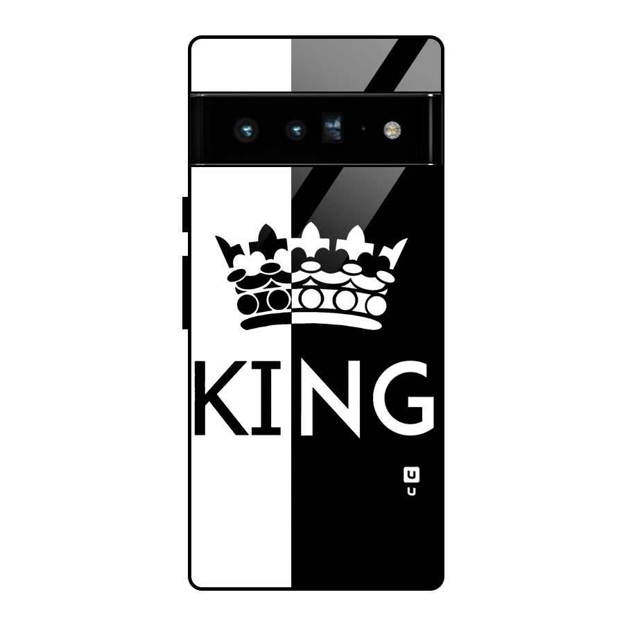 Aesthetic Crown King Glass Back Case for Google Pixel 6 Pro