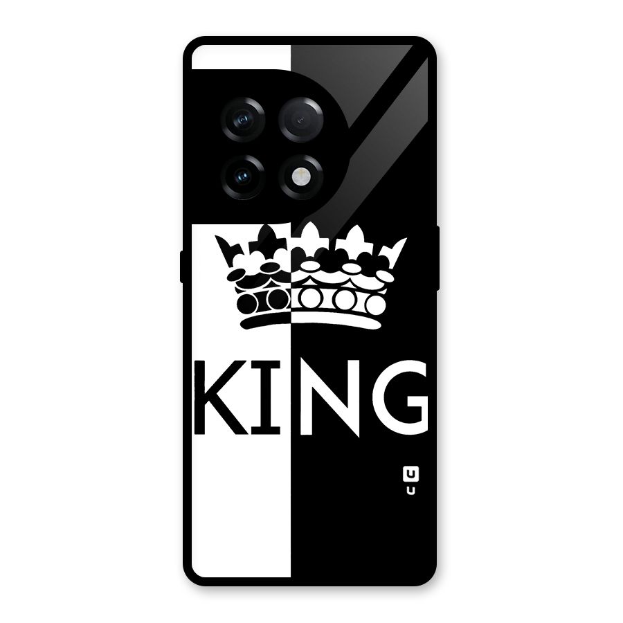 Aesthetic Crown King Glass Back Case for OnePlus 11R