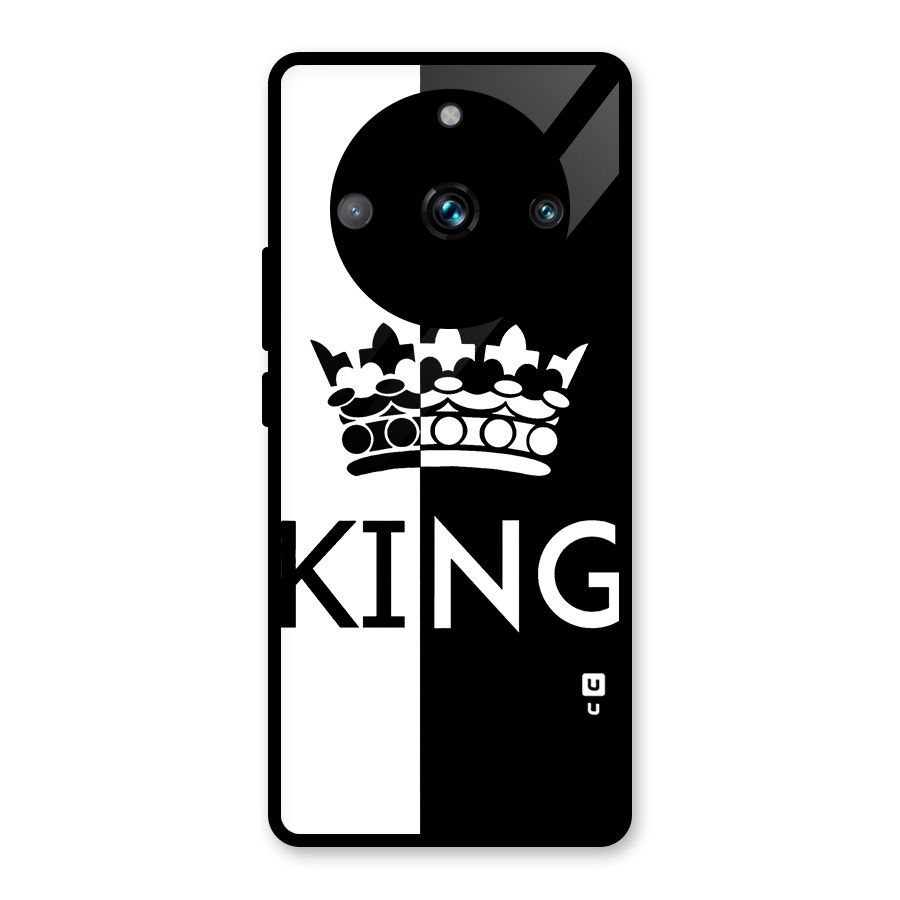 Aesthetic Crown King Glass Back Case for Realme 11 Pro