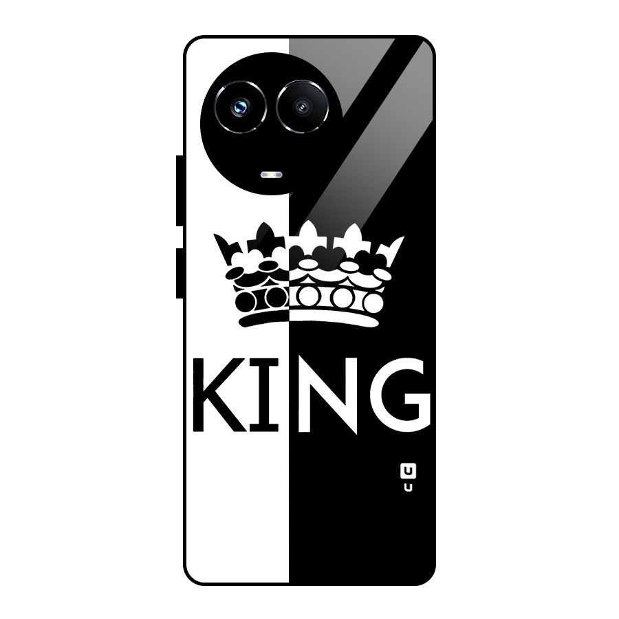 Aesthetic Crown King Glass Back Case for Realme Narzo 60X