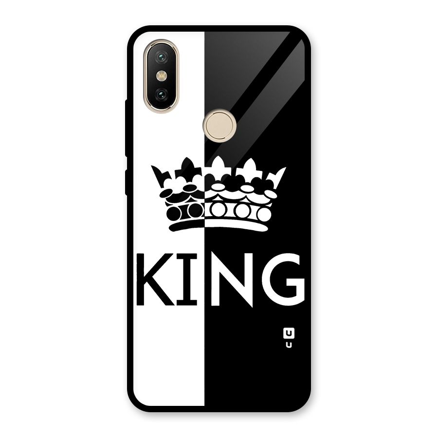 Aesthetic Crown King Glass Back Case for Redmi A2