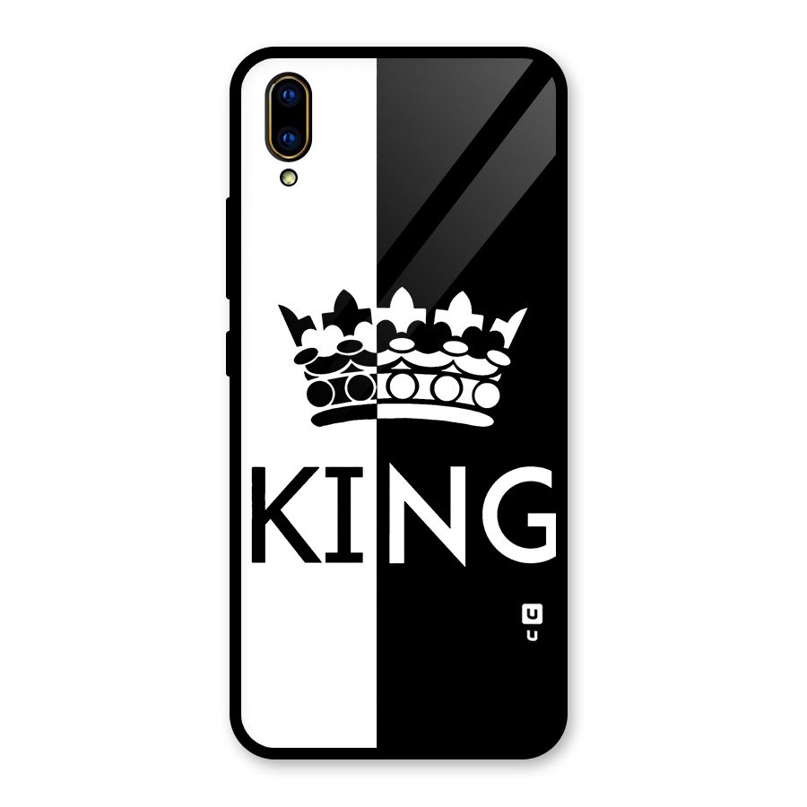 Aesthetic Crown King Glass Back Case for Vivo V11 Pro