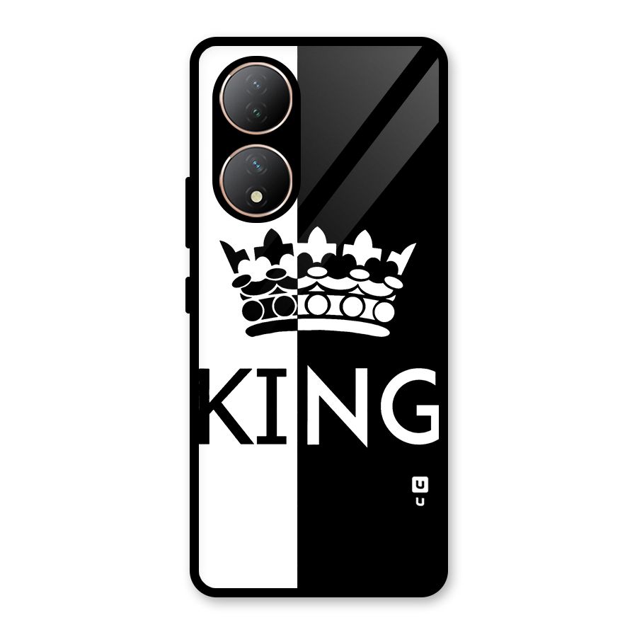Aesthetic Crown King Glass Back Case for Vivo Y100A