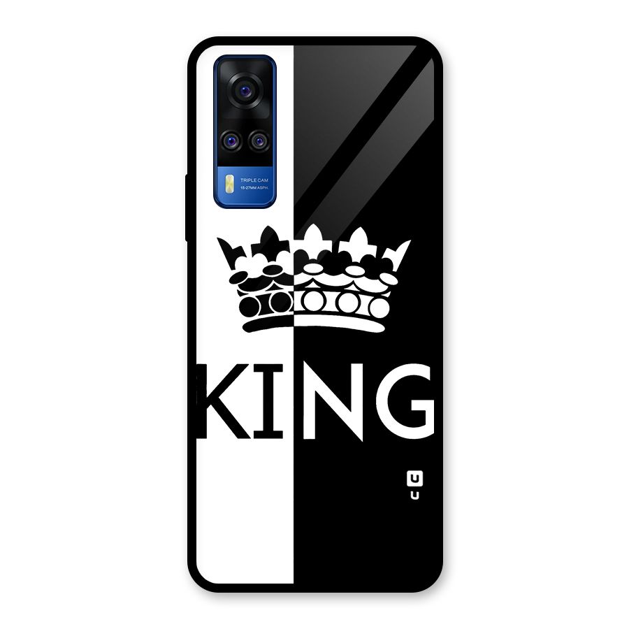 Aesthetic Crown King Glass Back Case for Vivo Y31
