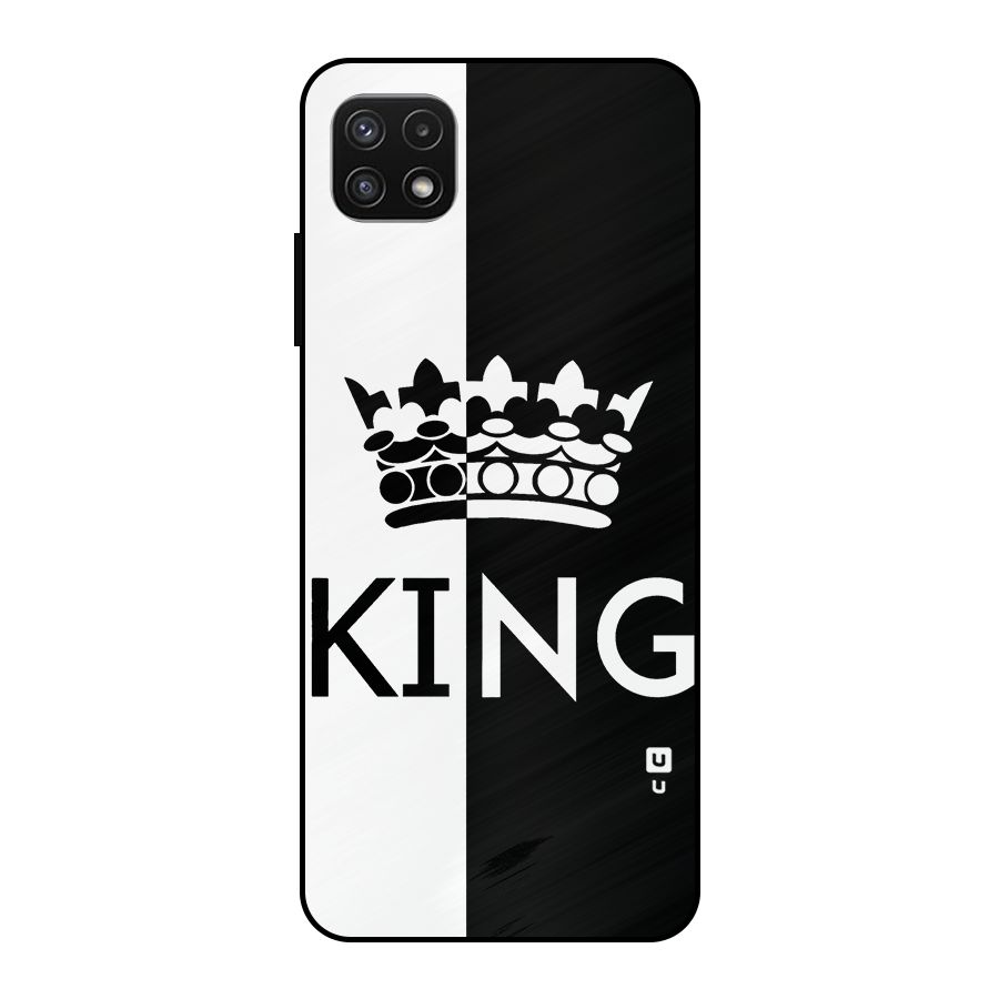 Aesthetic Crown King Metal Back Case for Galaxy A22 5G