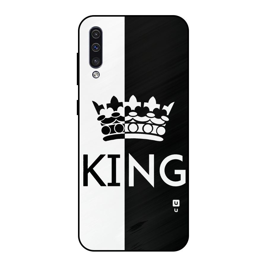 Aesthetic Crown King Metal Back Case for Galaxy A30s