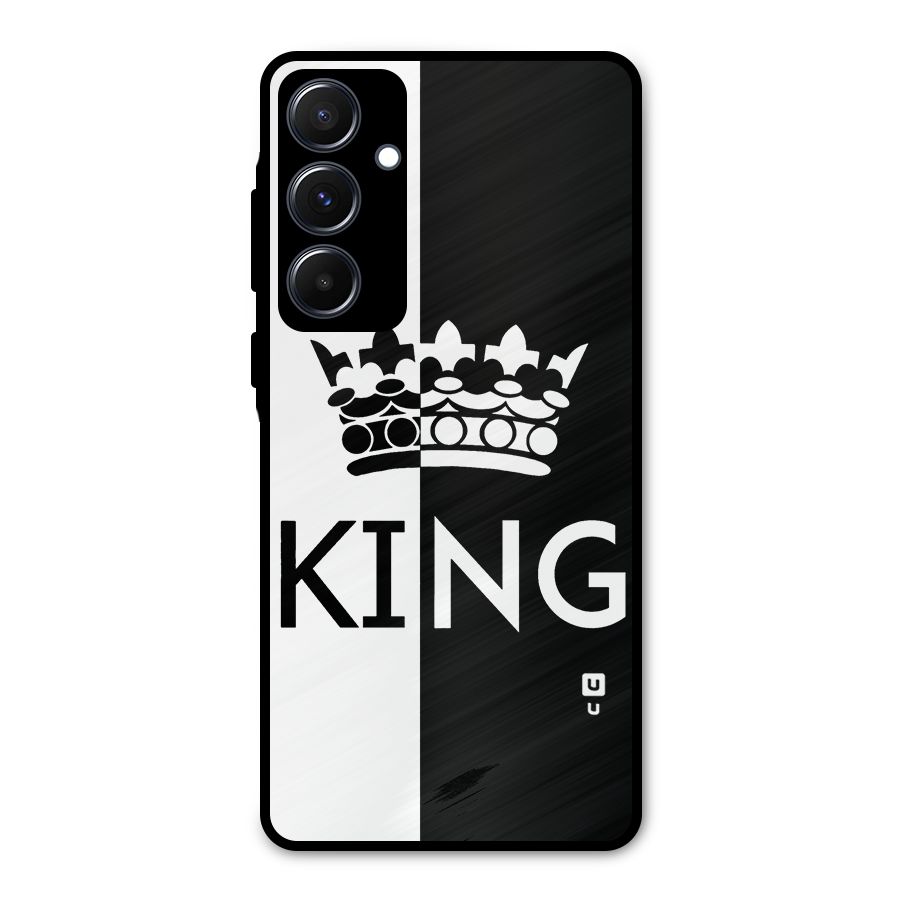 Aesthetic Crown King Metal Back Case for Galaxy A55