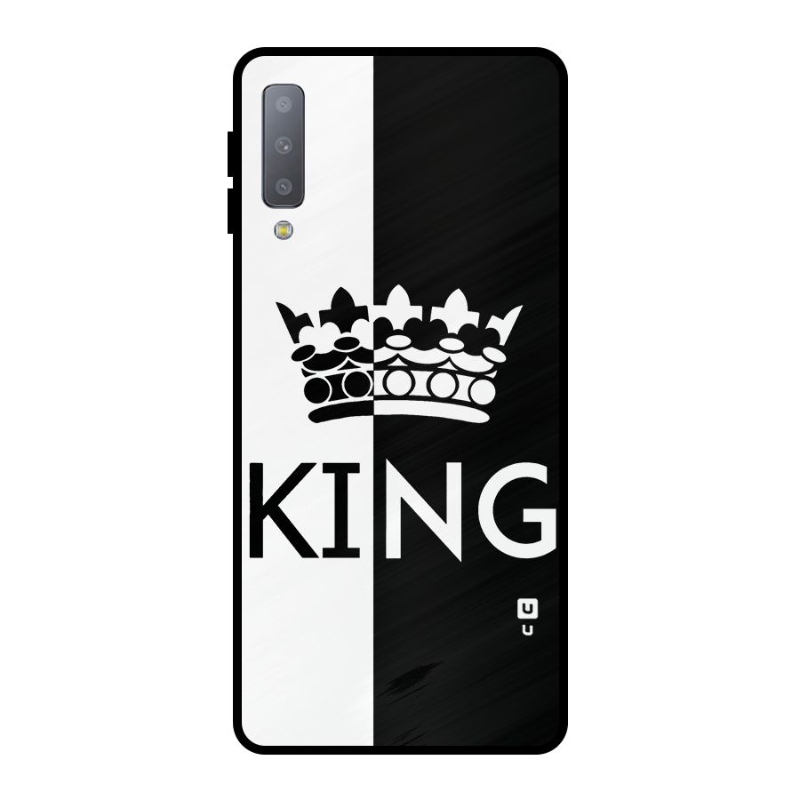 Aesthetic Crown King Metal Back Case for Galaxy A7 (2018)
