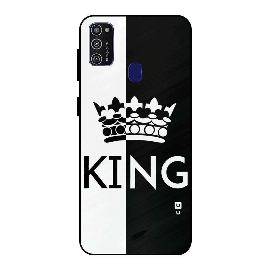 Aesthetic Crown King Metal Back Case for Galaxy M21