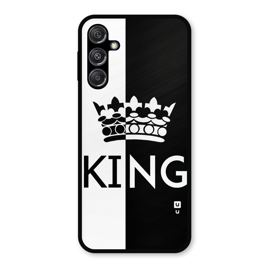 Aesthetic Crown King Metal Back Case for Galaxy M34 5G
