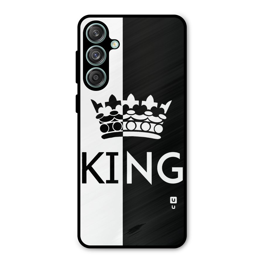Aesthetic Crown King Metal Back Case for Galaxy M55 5G