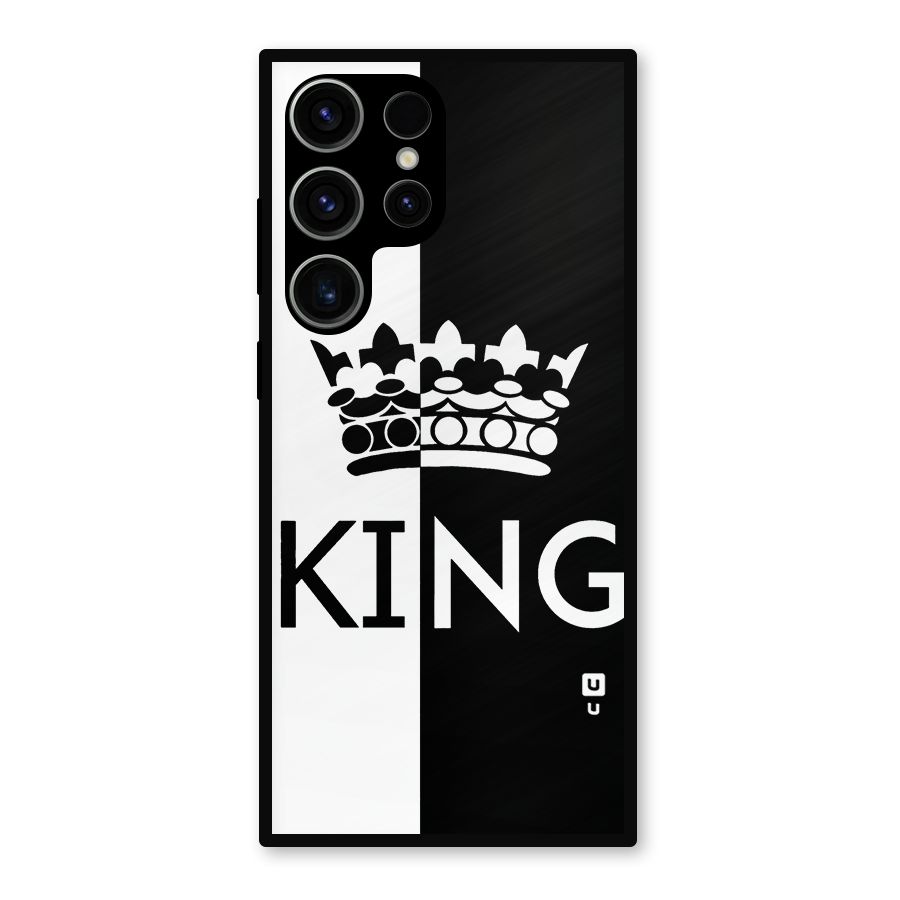 Aesthetic Crown King Metal Back Case for Galaxy S23 Ultra