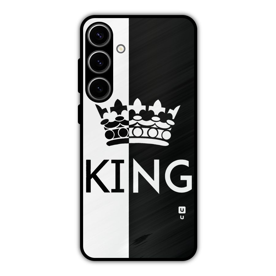 Aesthetic Crown King Metal Back Case for Galaxy S24 Plus