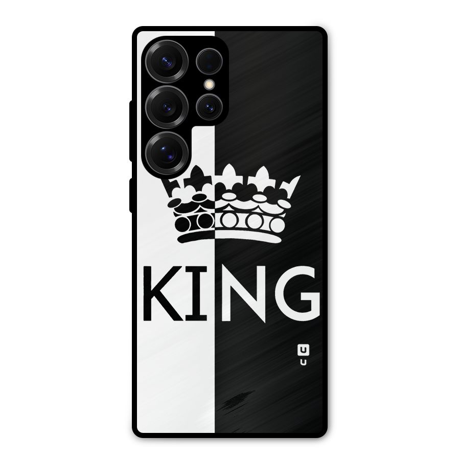 Aesthetic Crown King Metal Back Case for Galaxy S25 Ultra