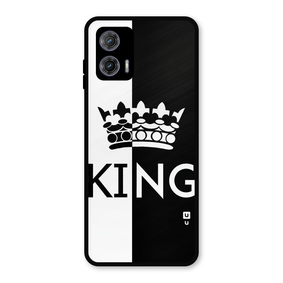 Aesthetic Crown King Metal Back Case for Moto G73