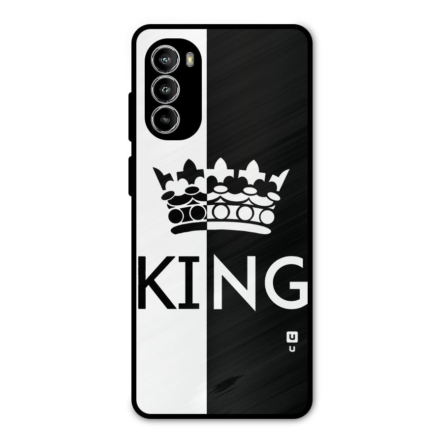 Aesthetic Crown King Metal Back Case for Moto G82