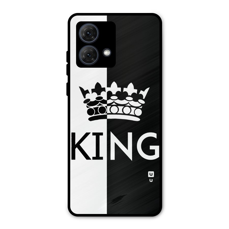Aesthetic Crown King Metal Back Case for Moto G84