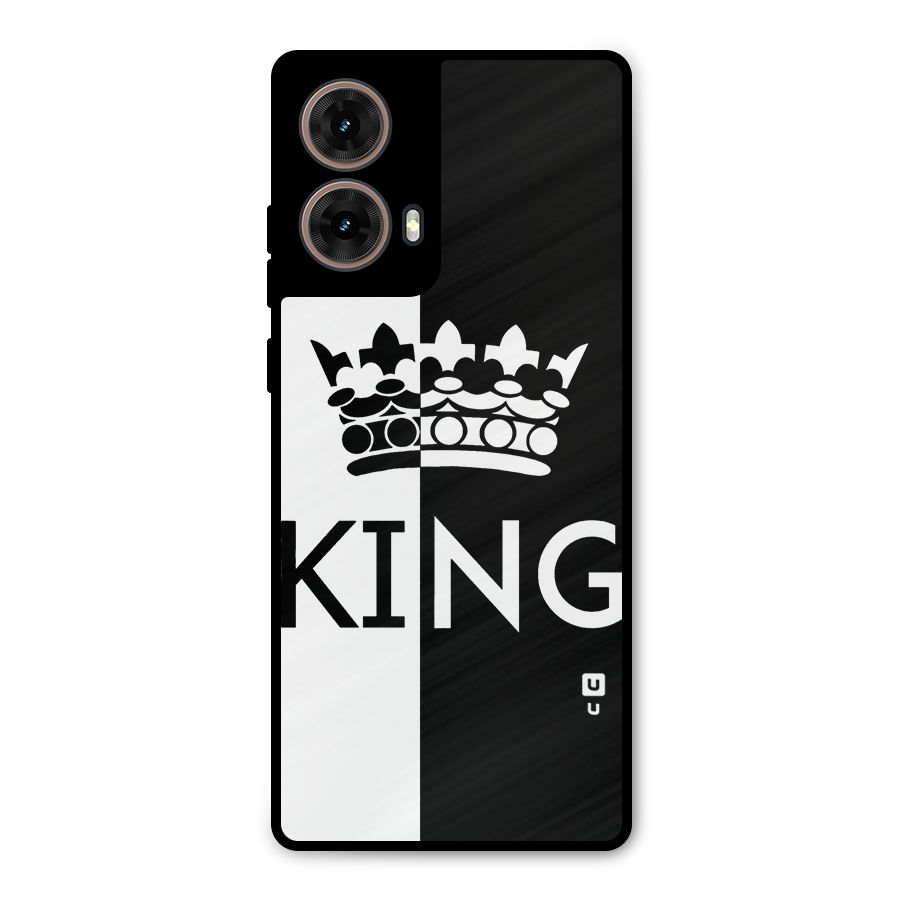 Aesthetic Crown King Metal Back Case for Moto G85