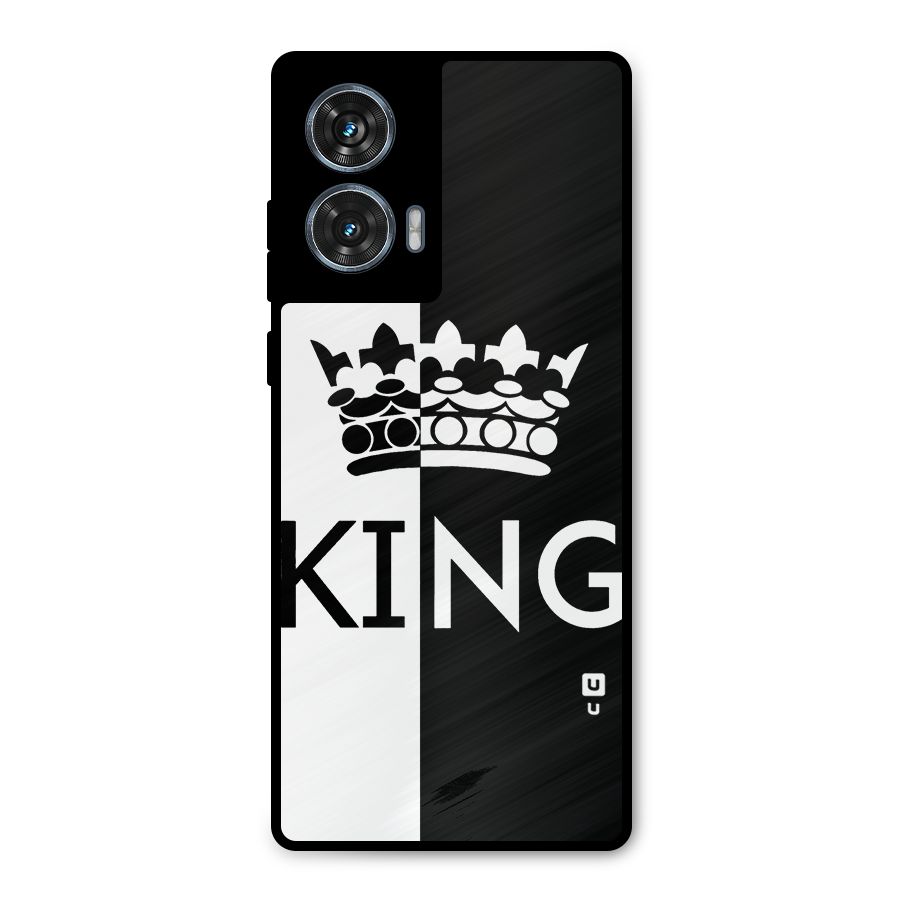 Aesthetic Crown King Metal Back Case for Motorola Edge 50 Fusion