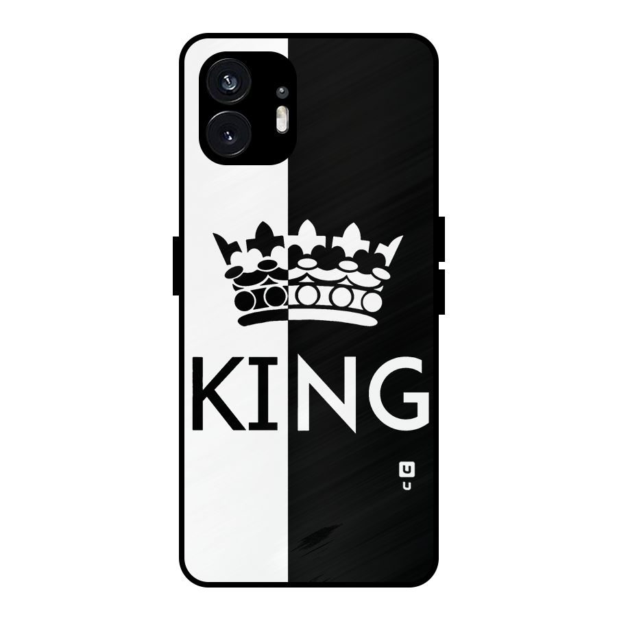 Aesthetic Crown King Metal Back Case for Nothing Phone 2