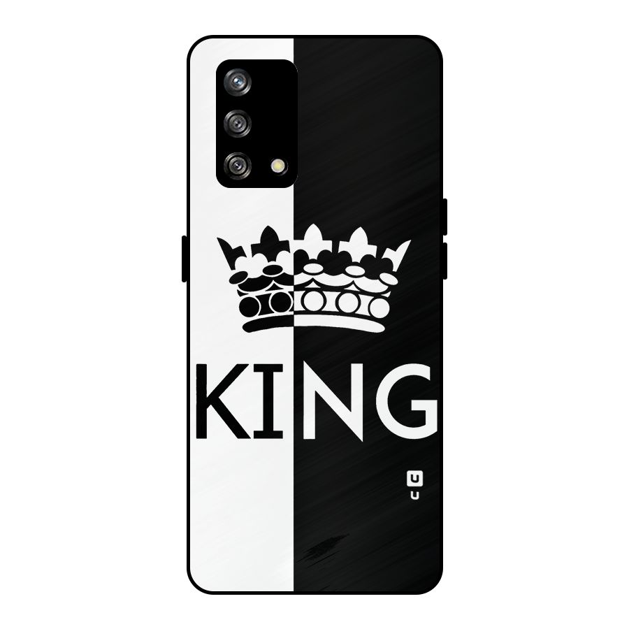 Aesthetic Crown King Metal Back Case for Oppo F19