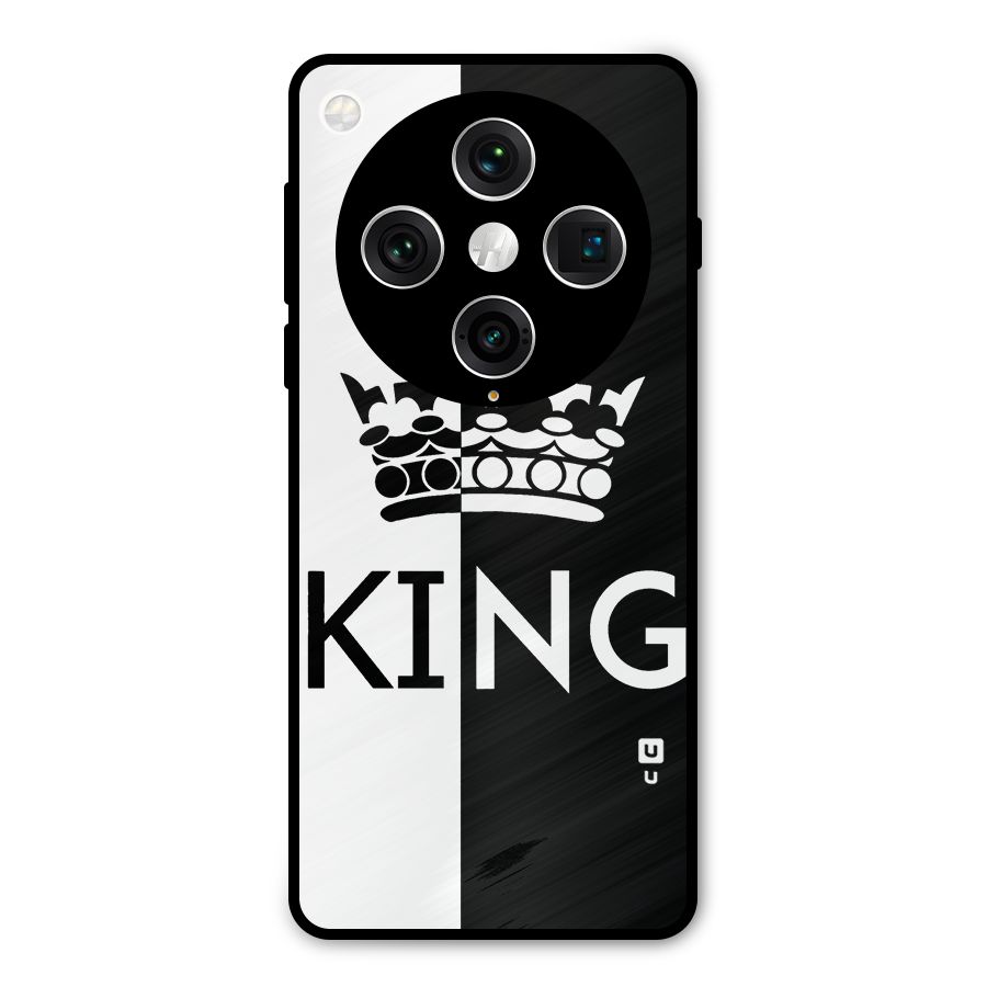 Aesthetic Crown King Metal Back Case for Oppo Find X8 Pro