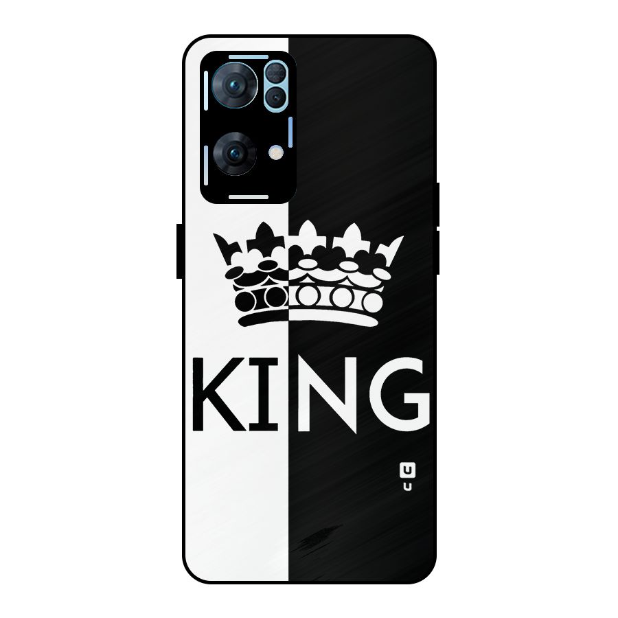 Aesthetic Crown King Metal Back Case for Oppo Reno7 Pro 5G
