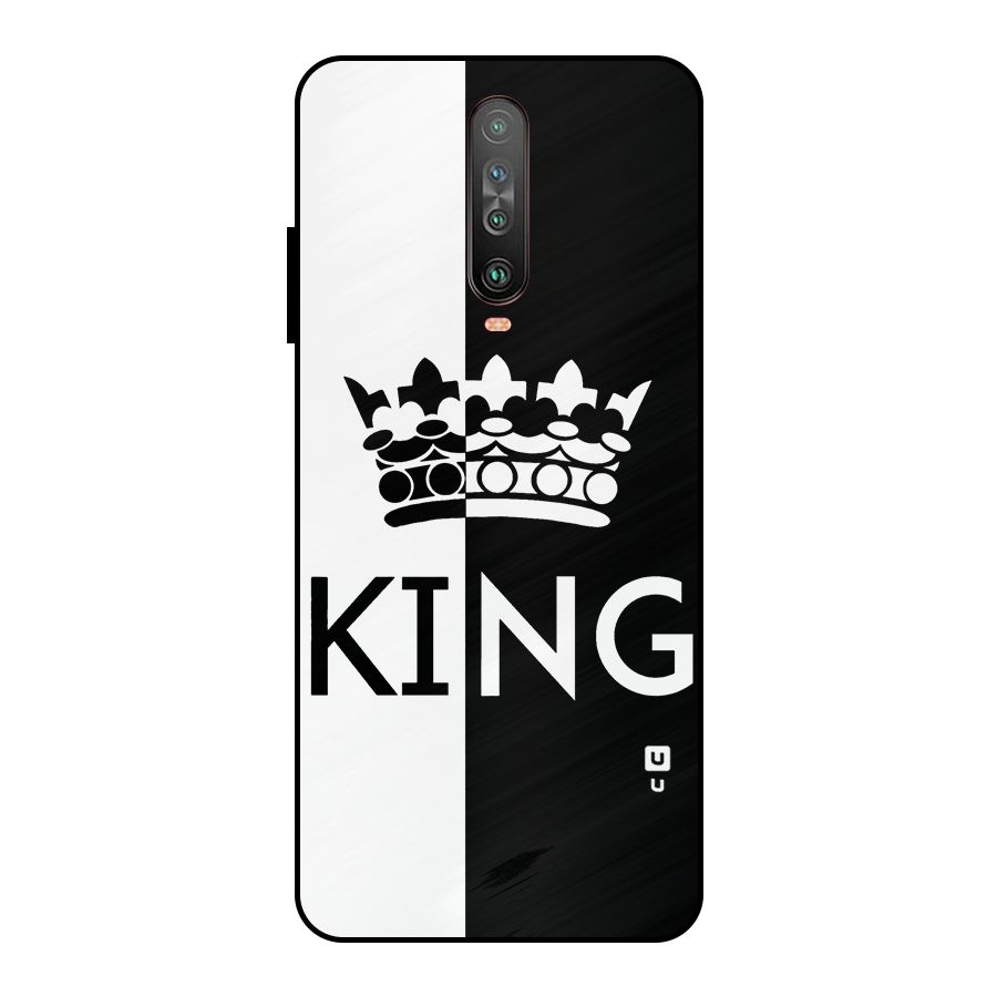 Aesthetic Crown King Metal Back Case for Poco X2