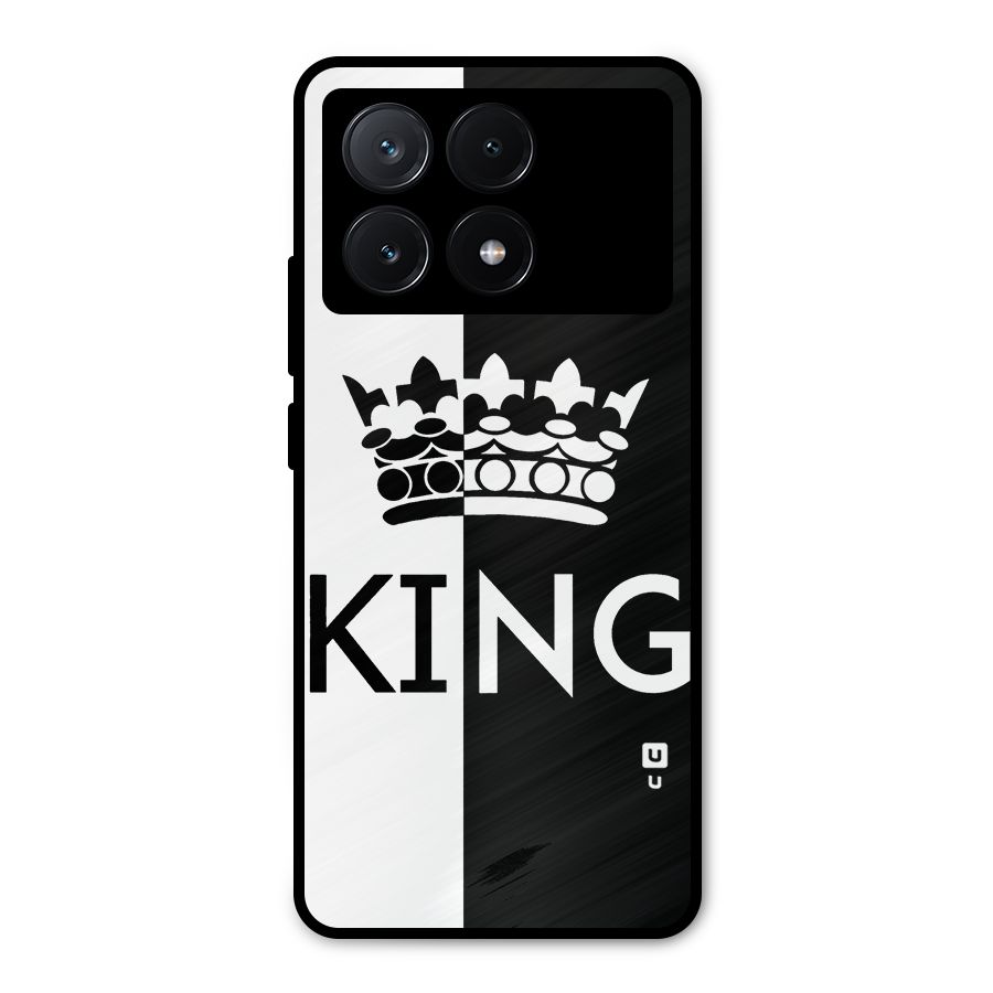 Aesthetic Crown King Metal Back Case for Poco X6 Pro