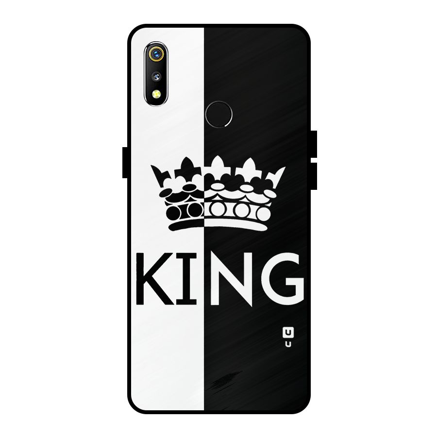 Aesthetic Crown King Metal Back Case for Realme 3i
