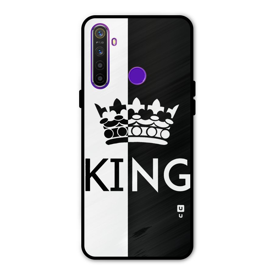 Aesthetic Crown King Metal Back Case for Realme 5