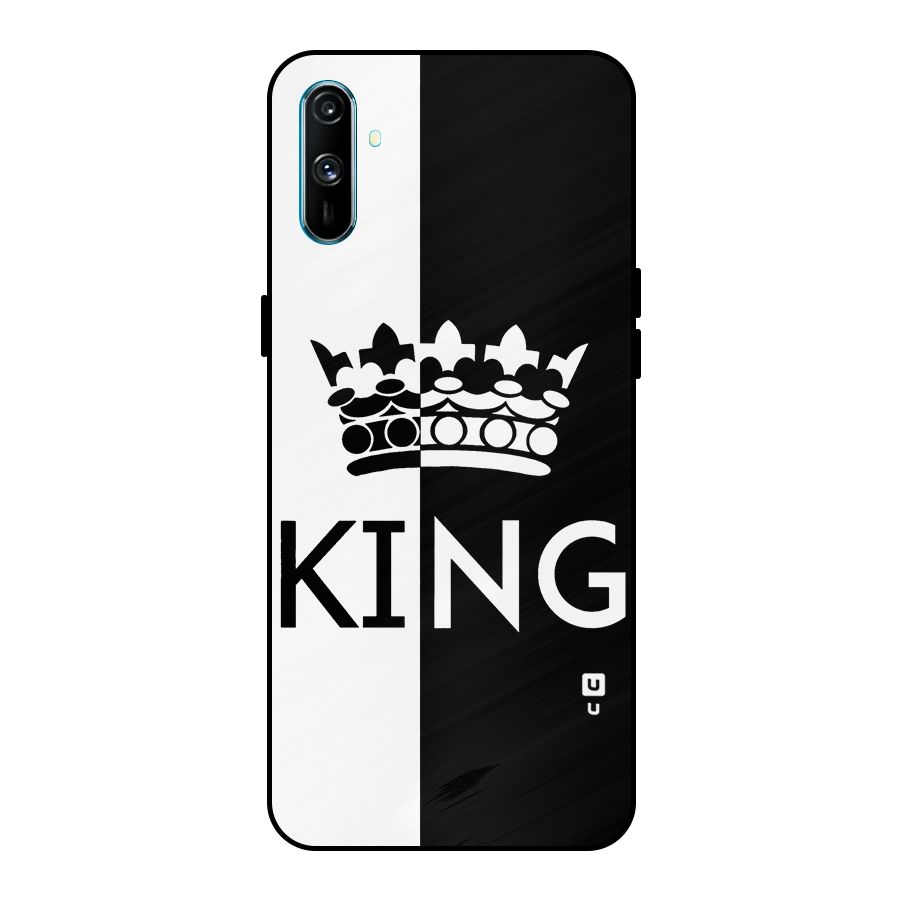 Aesthetic Crown King Metal Back Case for Realme C3