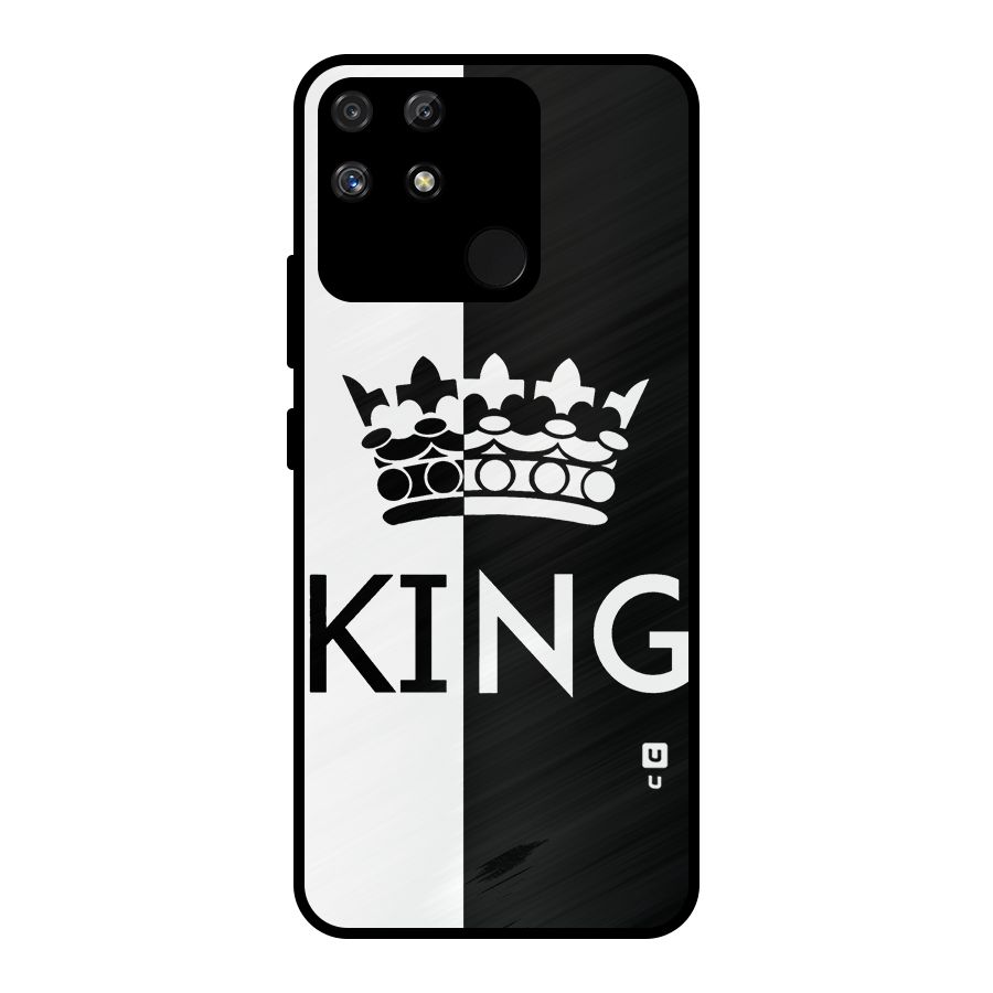 Aesthetic Crown King Metal Back Case for Realme Narzo 50A