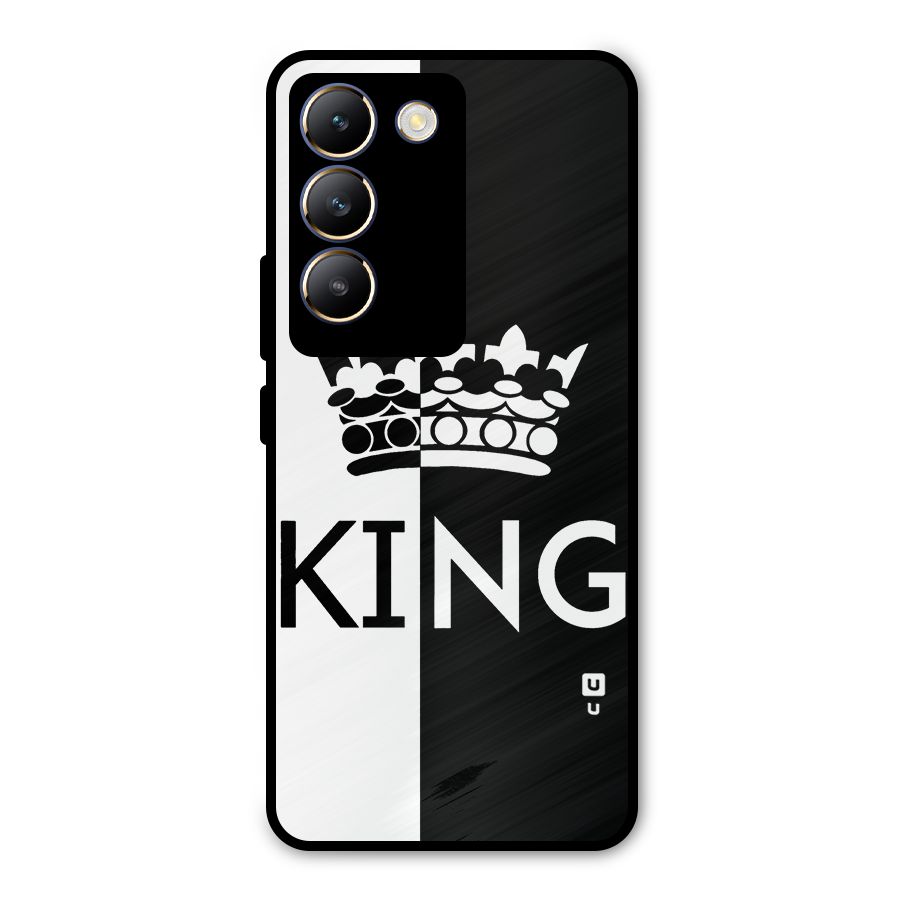 Aesthetic Crown King Metal Back Case for Vivo T3 5G