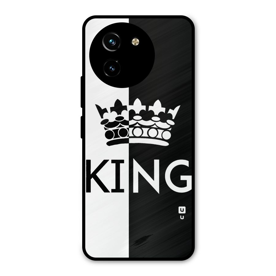 Aesthetic Crown King Metal Back Case for Vivo T3x
