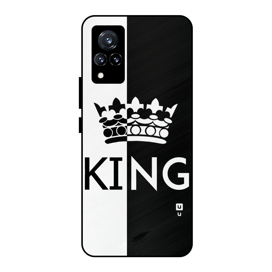 Aesthetic Crown King Metal Back Case for Vivo V21 5G