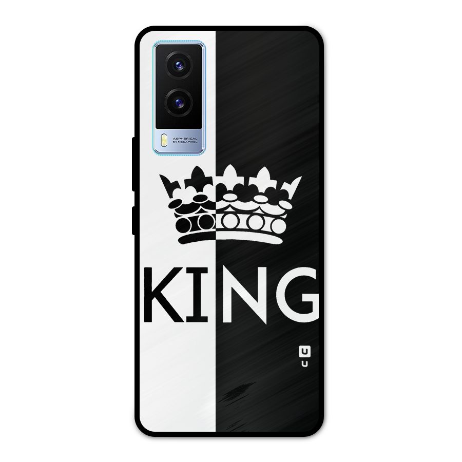 Aesthetic Crown King Metal Back Case for Vivo V21e 5G