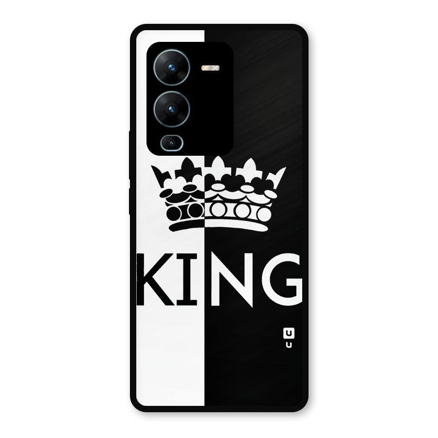 Aesthetic Crown King Metal Back Case for Vivo V25 Pro